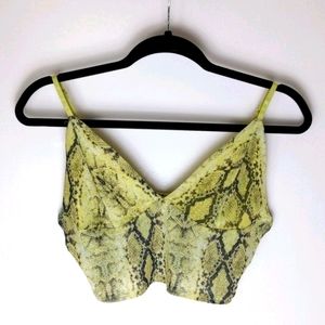Green Snake print/Snakeskin crop-top